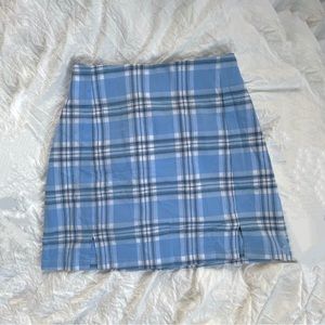 Brandy Melville Plaid Split Hem Mini Skirt
